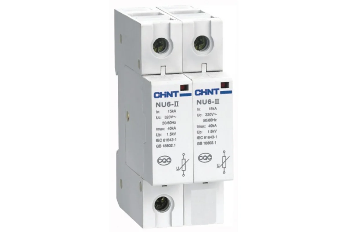 Ограничитель перенапряжения Chint NU6-Ⅱ40kA/385V 2P (213608)