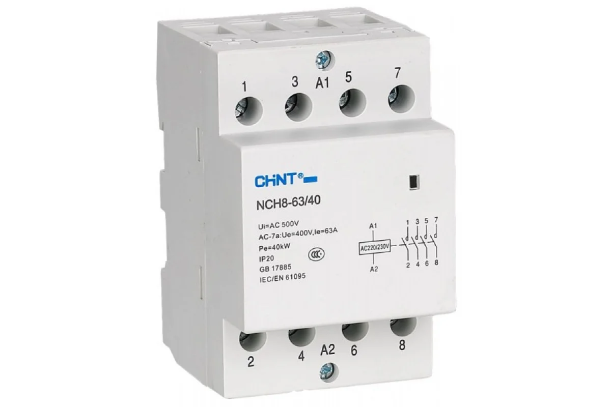 Контактор змінного струму NCH8-20/22 4P 20A (256087)