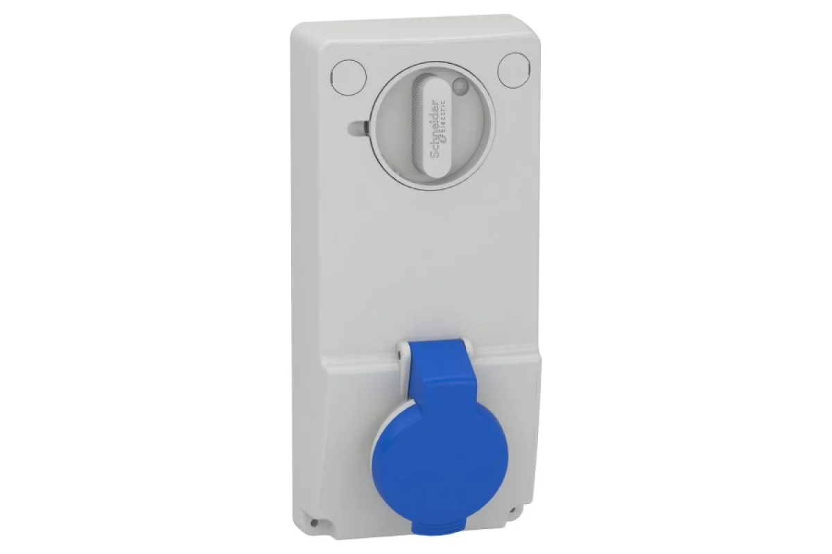 Розетка з вимикачем і блоком 16А 2Р+Е IP44 250В (82031)