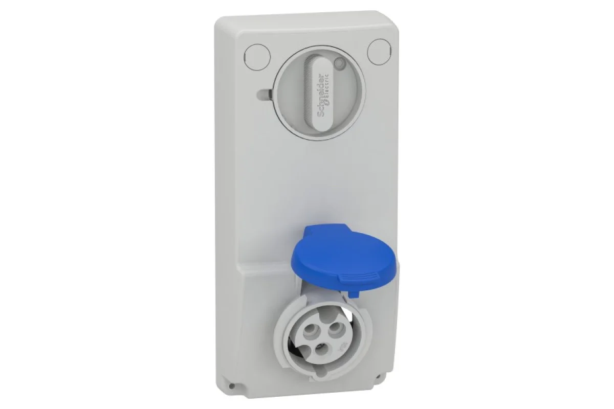 Розетка з вимикачем і блоком 16А 2Р+Е IP44 250В (82031)