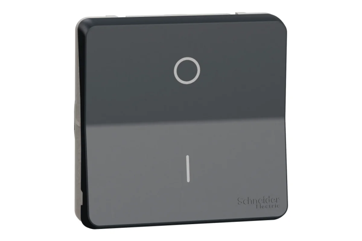 Механизм переключателя 2-полюсного IP55 Mureva Styl, черный (MUR35034)