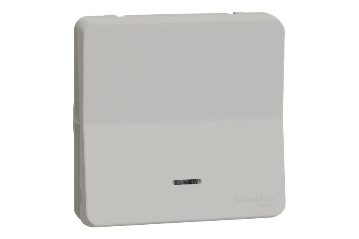 Механізм кнопкового вимикача з підсвіткою IP55 Mureva Styl, білий (MUR39127)