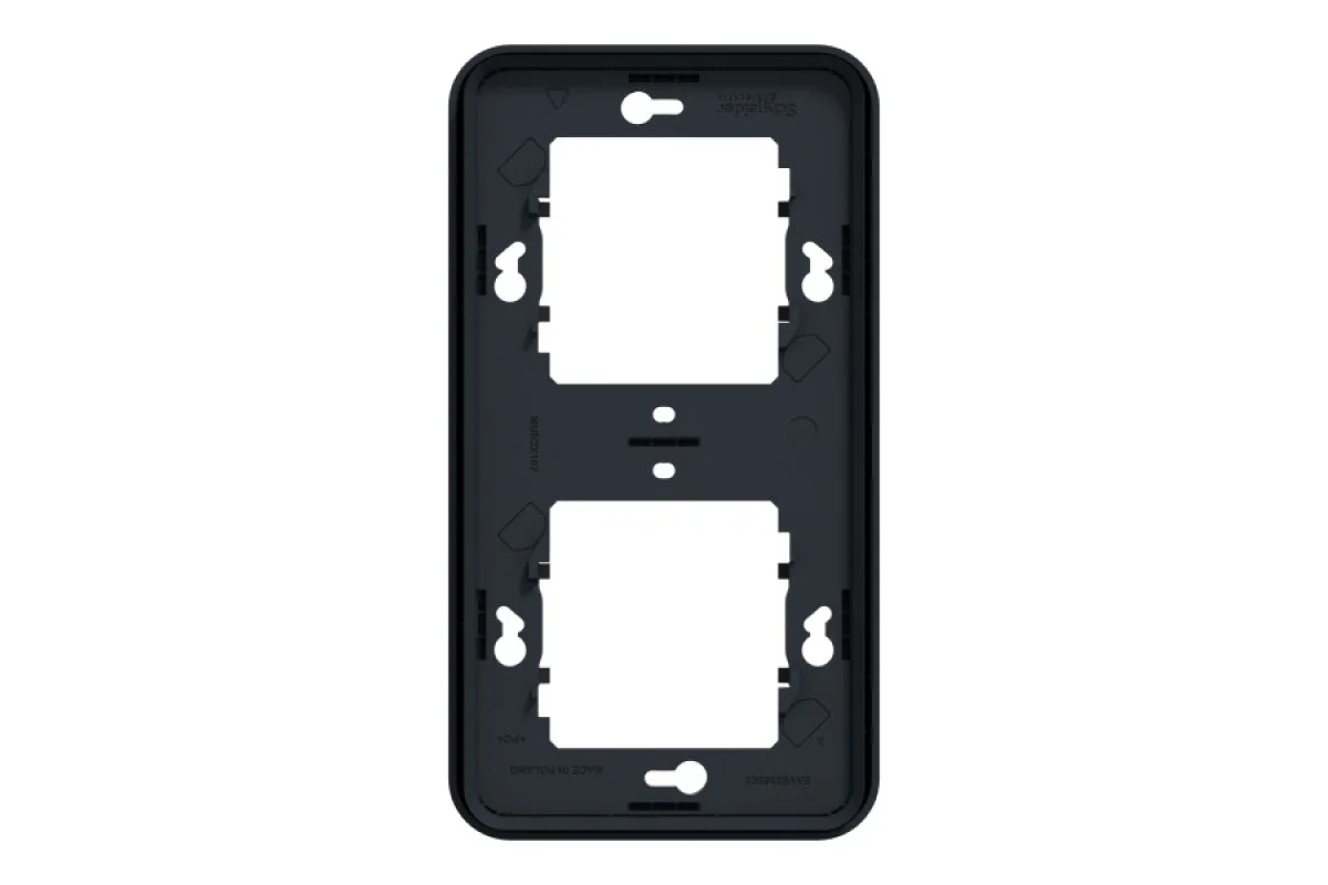 Рамка двомісна вертикальна IP55 Mureva Styl, чорна (MUR34151)