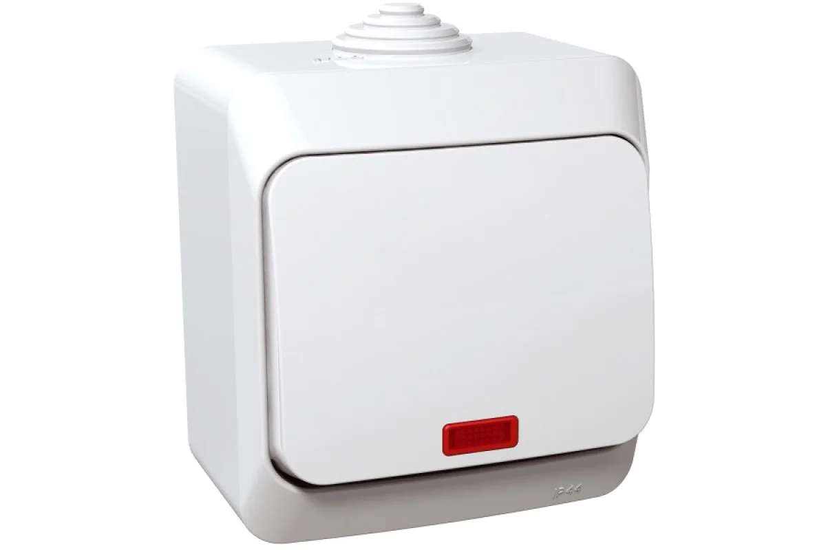 Выключатель одноклавишный Cedar Plus с подсветкой, белый (WDE000514)
