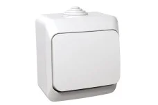 Переключатель 1-клавишный IP44 Cedar Plus, накладной монтаж, белый (WDE000560)