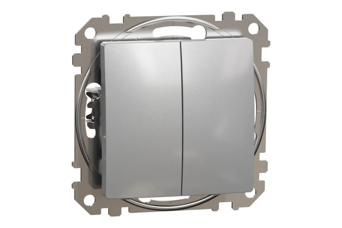 Двухклавишный выключатель Алюминий Sedna Design (SDD113105)