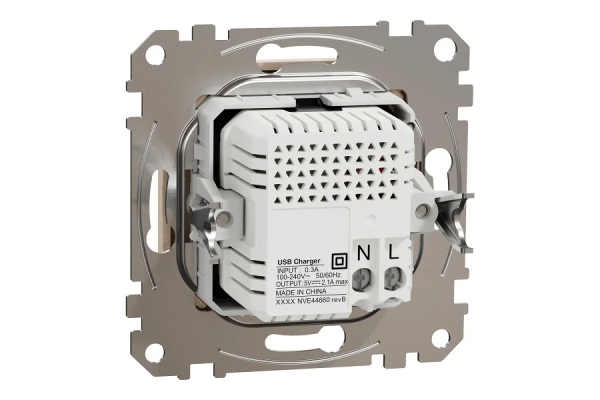 USB розетка тип A+A 2,1A Бежевий Sedna Design (SDD112401)