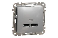 USB розетка тип A+A 2,1A Алюміній Sedna Design (SDD113401)