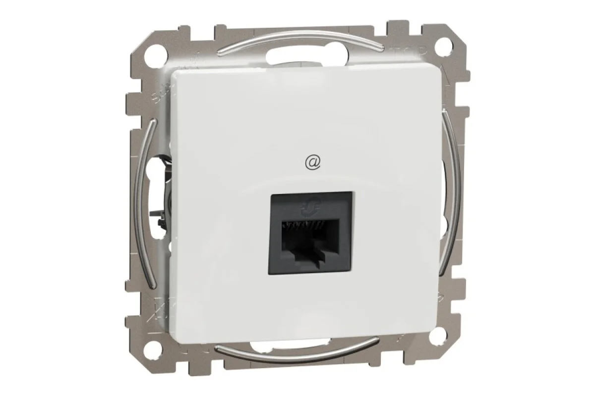 Компьютерная розетка, RJ45 CAT6 UTP, Белая, Sedna Design (SDD111461)