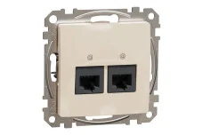 Два разъема RJ45 категория 5E UTP Бежевый Sedna Design (SDD112452)