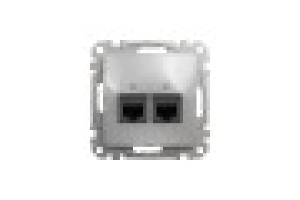 Два разъема RJ45 категория 5E UTP Алюминий Sedna Design (SDD113452)