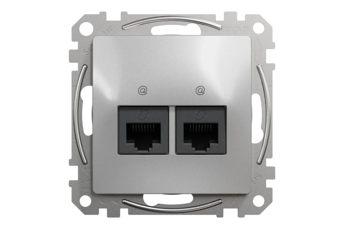 Два разъема RJ45 категория 5E UTP Алюминий Sedna Design (SDD113452)