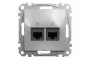 Два разъема RJ45 категория 5E UTP Алюминий Sedna Design (SDD113452)