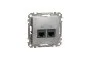 Два разъема RJ45 категория 5E UTP Алюминий Sedna Design (SDD113452)