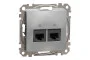 Два разъема RJ45 категория 5E UTP Алюминий Sedna Design (SDD113452)
