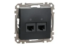 Два разъема RJ45 категория 5E UTP Черный Sedna Design (SDD114452)