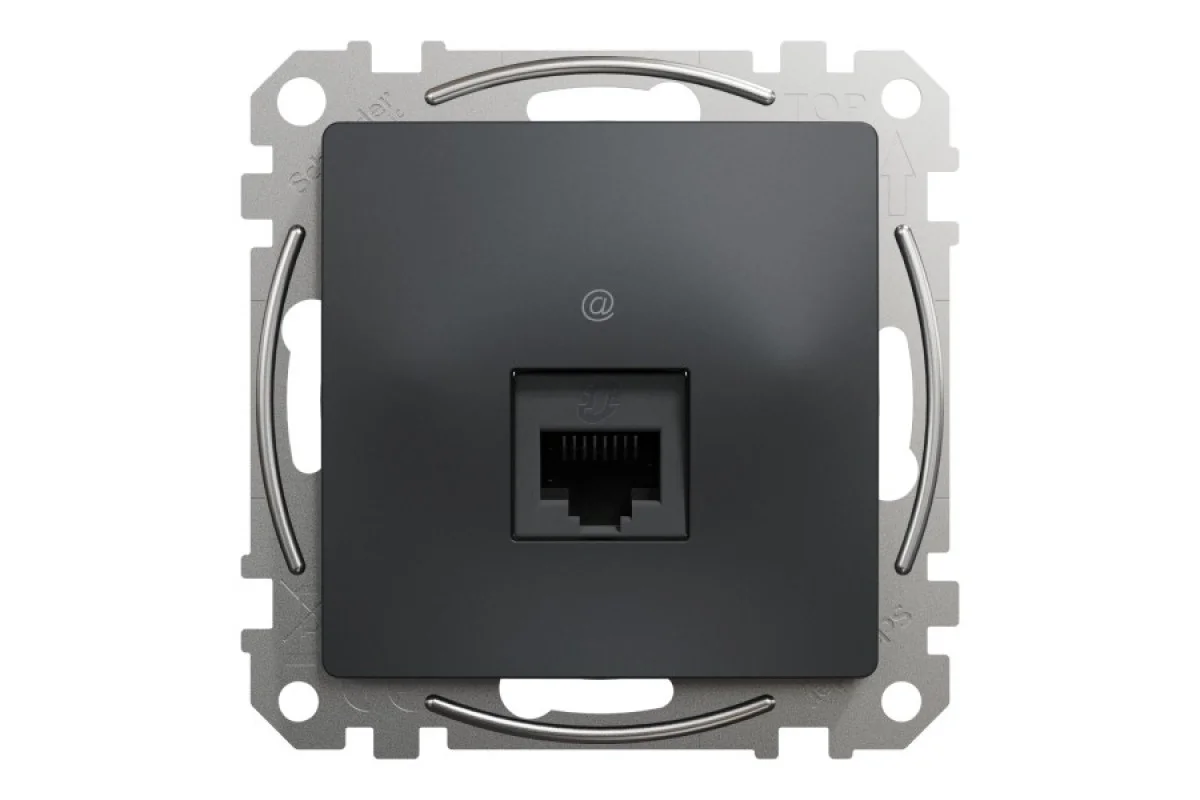Компьютерная розетка, RJ45 CAT6 UTP, Черная, Sedna Design (SDD114461)