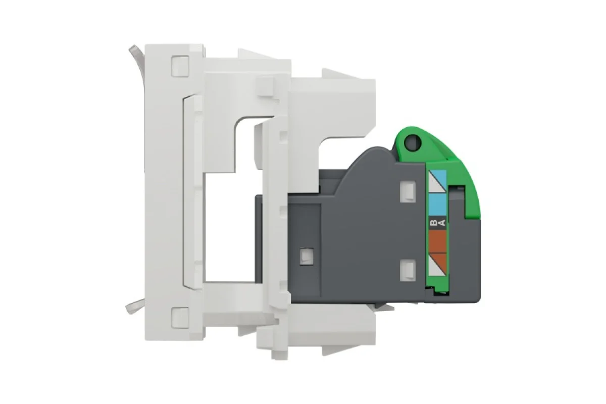 Розетка компьютерная RJ45, одинарная, категория 5 UTP, модуль 1, белый (NU341018)