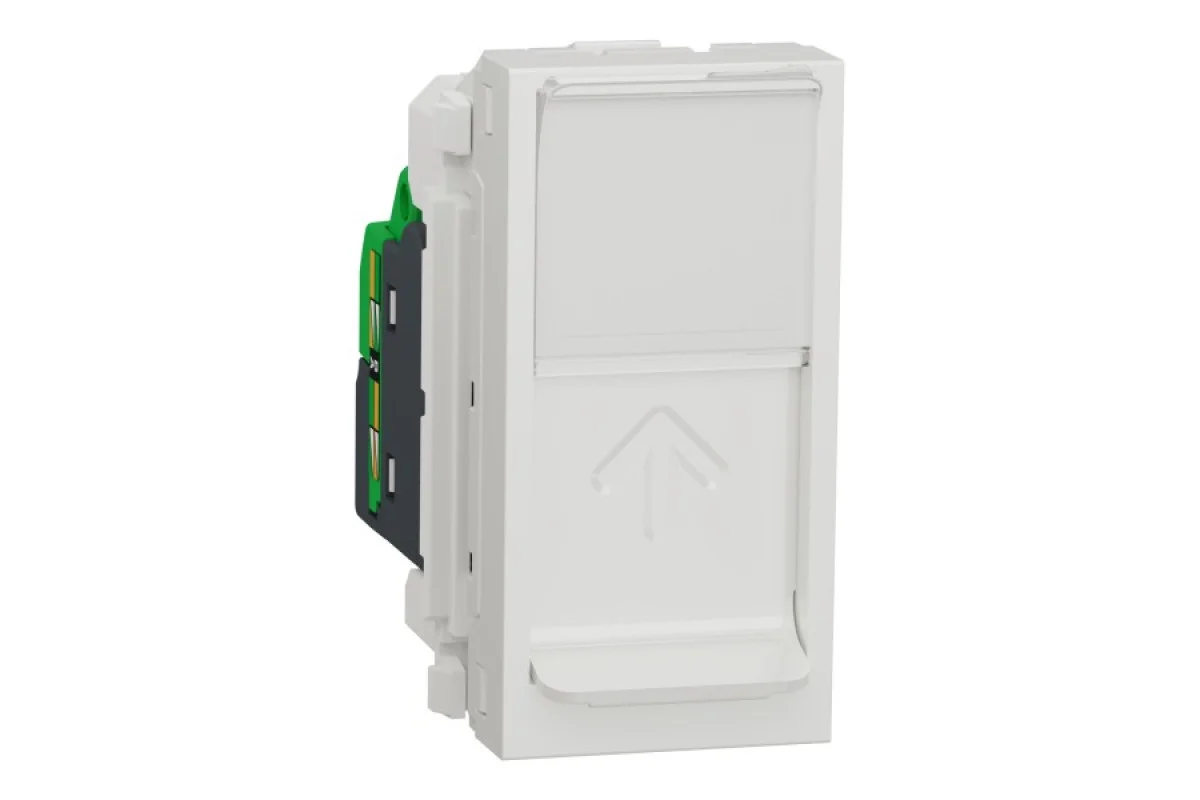 Розетка компьютерная RJ45, одинарная, категория 5 UTP, модуль 1, белый (NU341018)