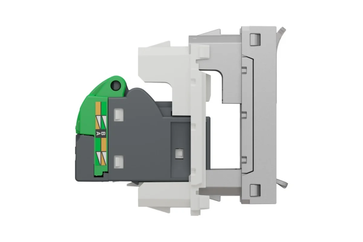 Розетка компьютерная RJ45, одинарная категория 5 UTP, модуль 1, алюминий (NU341030)