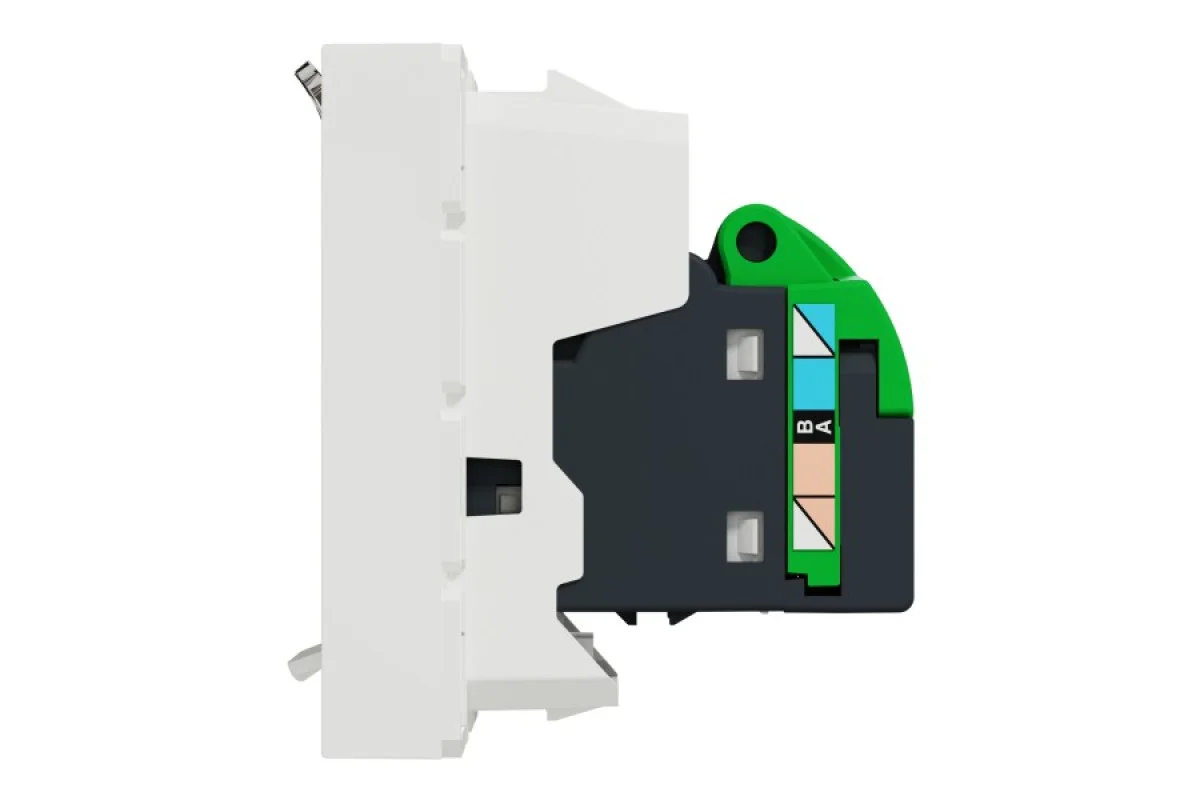 Розетка компьютерная RJ45, одинарная категория 5, STP, 2 модуля белый (NU341318)