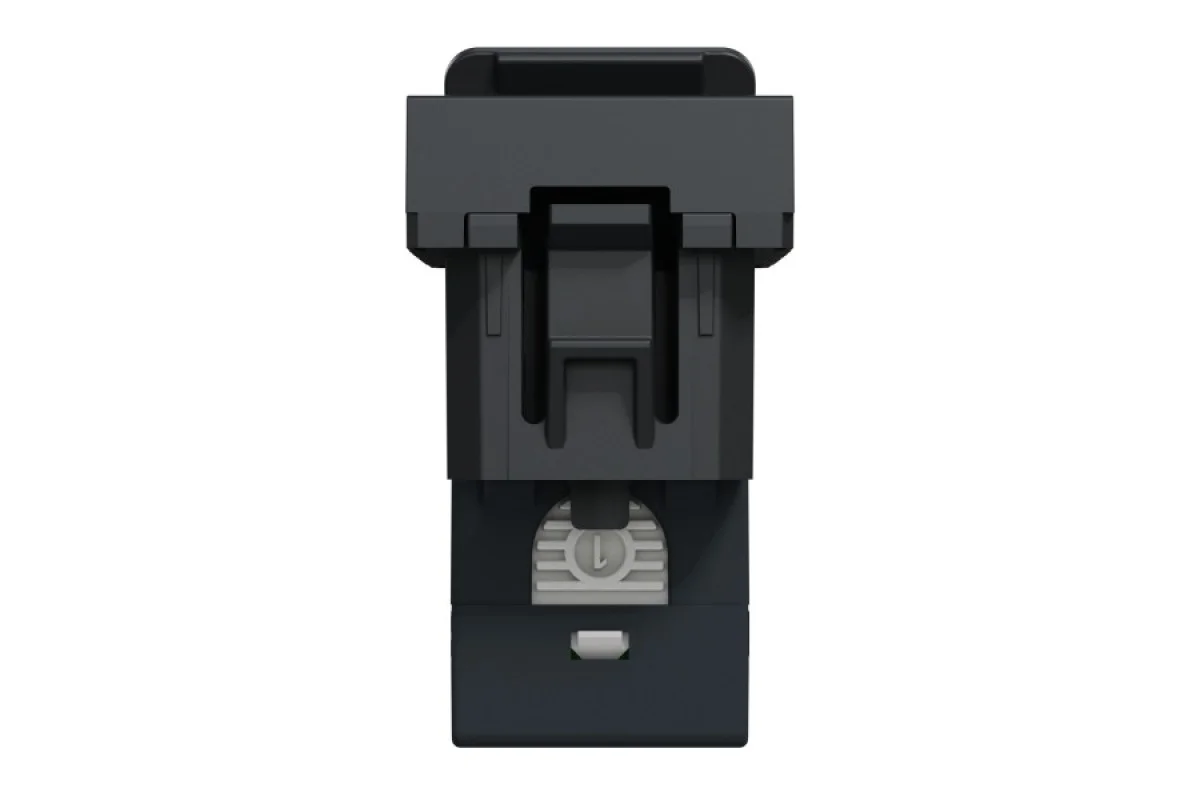 Розетка компьютерная RJ45, одинарная категория 6 UTP, 1 модуль антрацит (NU341454)