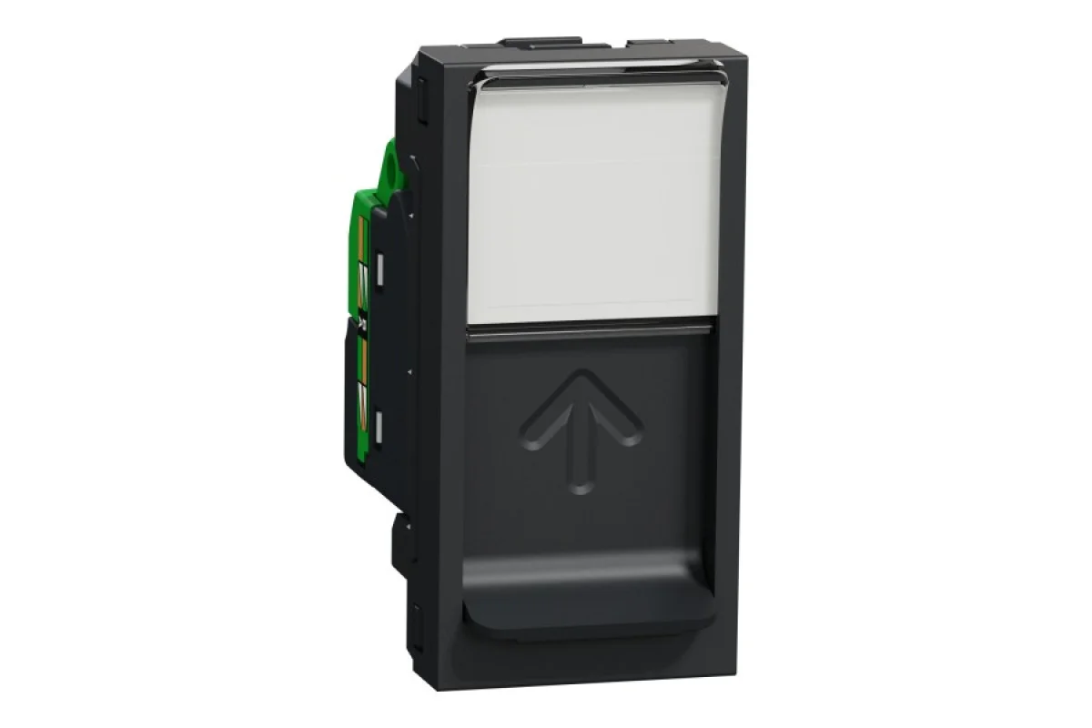 Розетка компьютерная RJ45, одинарная категория 6 UTP, 1 модуль антрацит (NU341454)