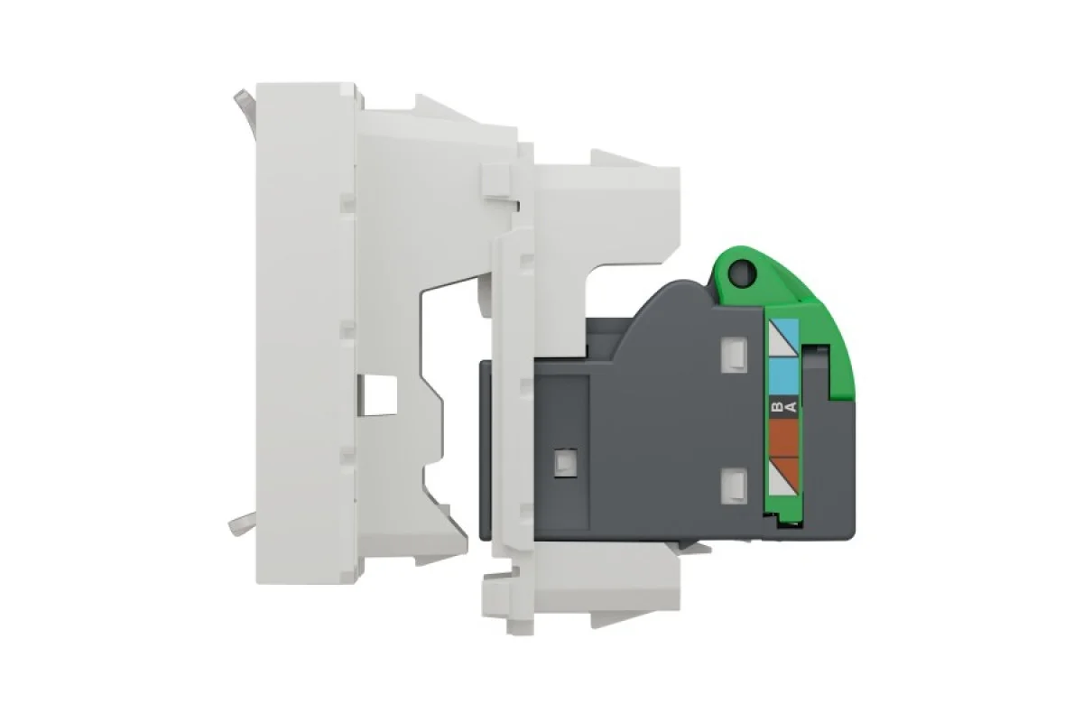 Розетка комп'ютерна RJ45, одинарна категорія 6 UTP, 2 модулі білий (NU341518)