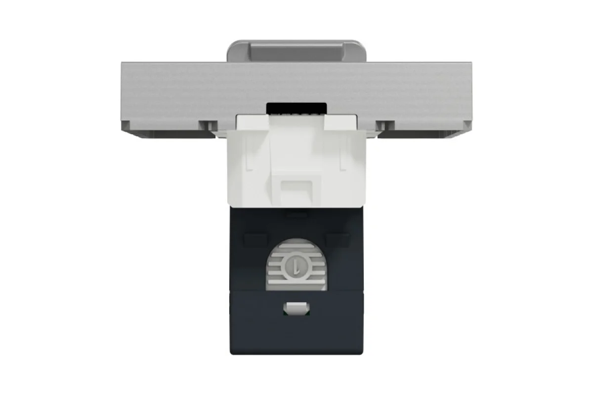 Розетка компьютерная RJ45, одинарная категория 6 UTP, 2 модуля алюминий (NU341530)