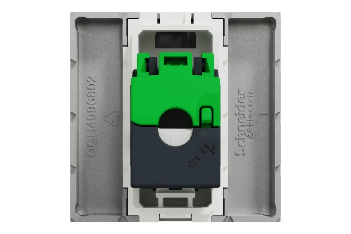 Розетка компьютерная RJ45, одинарная категория 6 UTP, 2 модуля алюминий (NU341530)