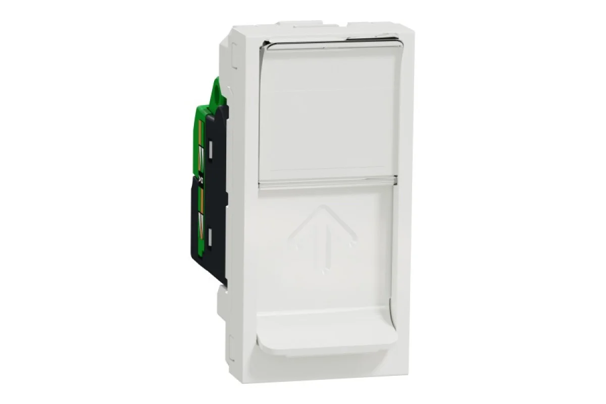 Розетка компьютерная RJ45, одинарная категория 6 STP, модуль 1 белый (NU341618)