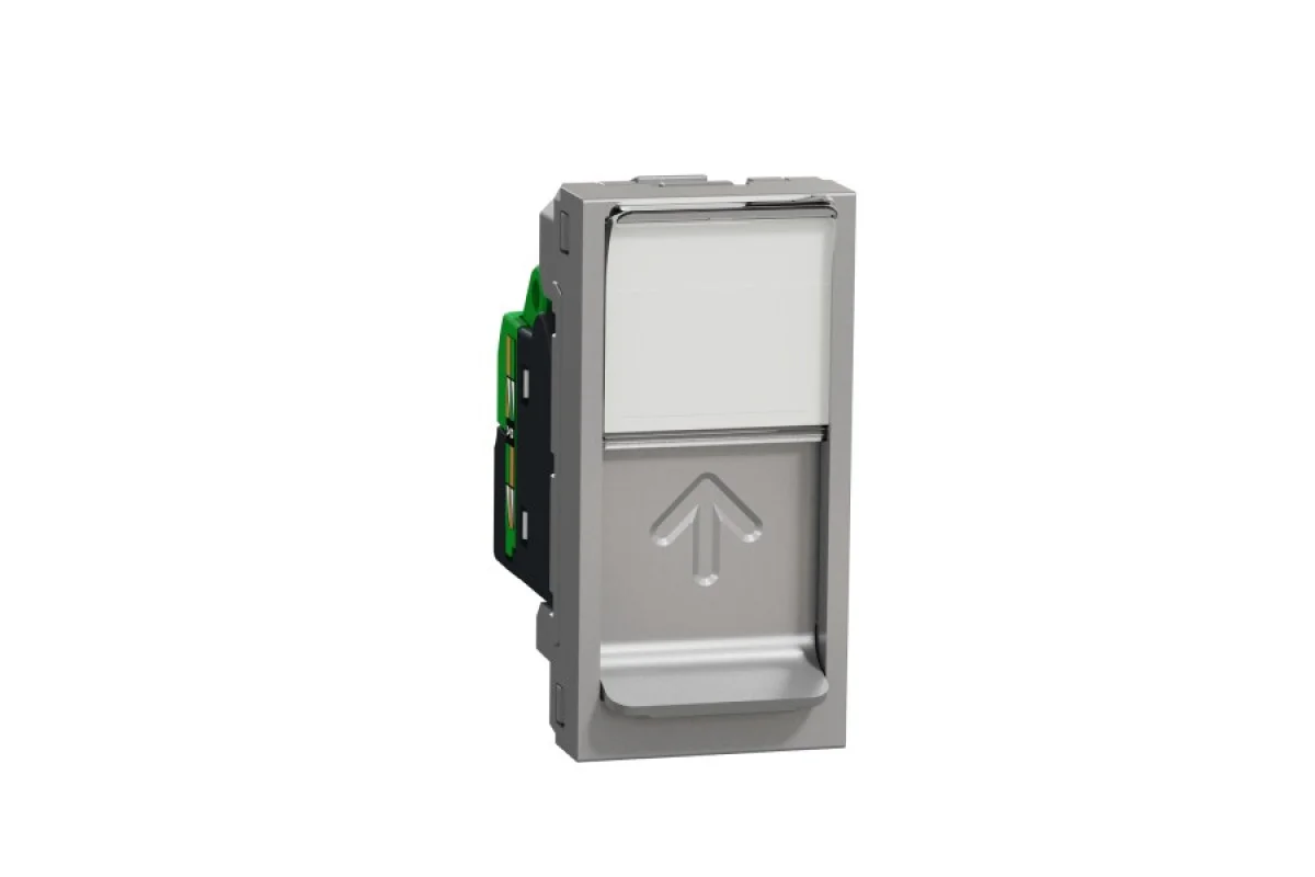 Розетка компьютерная RJ45, одинарная категория 6 STP, 1 алюминий модуль (NU341630)