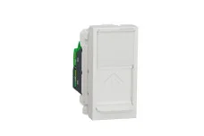 Розетка комп'ютерна RJ45 1-постова 6А FTP пряма з затвором, біла (NU344818)