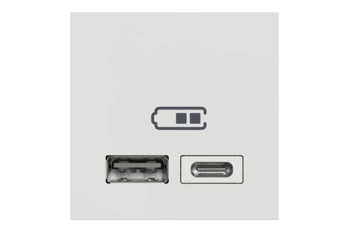 Двойная USB розетка A+C белый (NU301818)