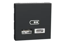 Двойная USB розетка A+C антрацит (NU301854)