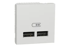 Розетка USB двойная 2.1А 2 модуля белый (NU341818)