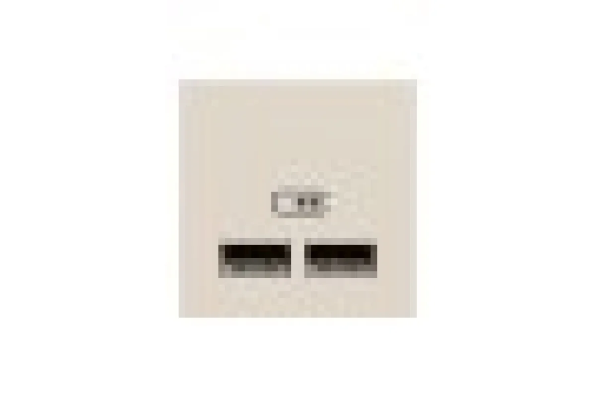 Розетка USB подвійна, 2.1А, 2 модулі, бежева Unica New Studio (NU341844)