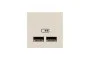 Розетка USB подвійна, 2.1А, 2 модулі, бежева Unica New Studio (NU341844)