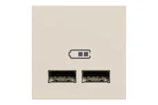 Розетка USB подвійна, 2.1А, 2 модулі, бежева Unica New Studio (NU341844)