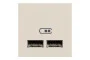 Розетка USB подвійна, 2.1А, 2 модулі, бежева Unica New Studio (NU341844)