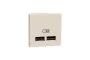 Розетка USB подвійна, 2.1А, 2 модулі, бежева Unica New Studio (NU341844)