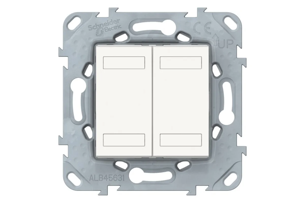 NEW UNICA - KNX Кнопочный выключатель двухклавишный, Белый (NU553118)
