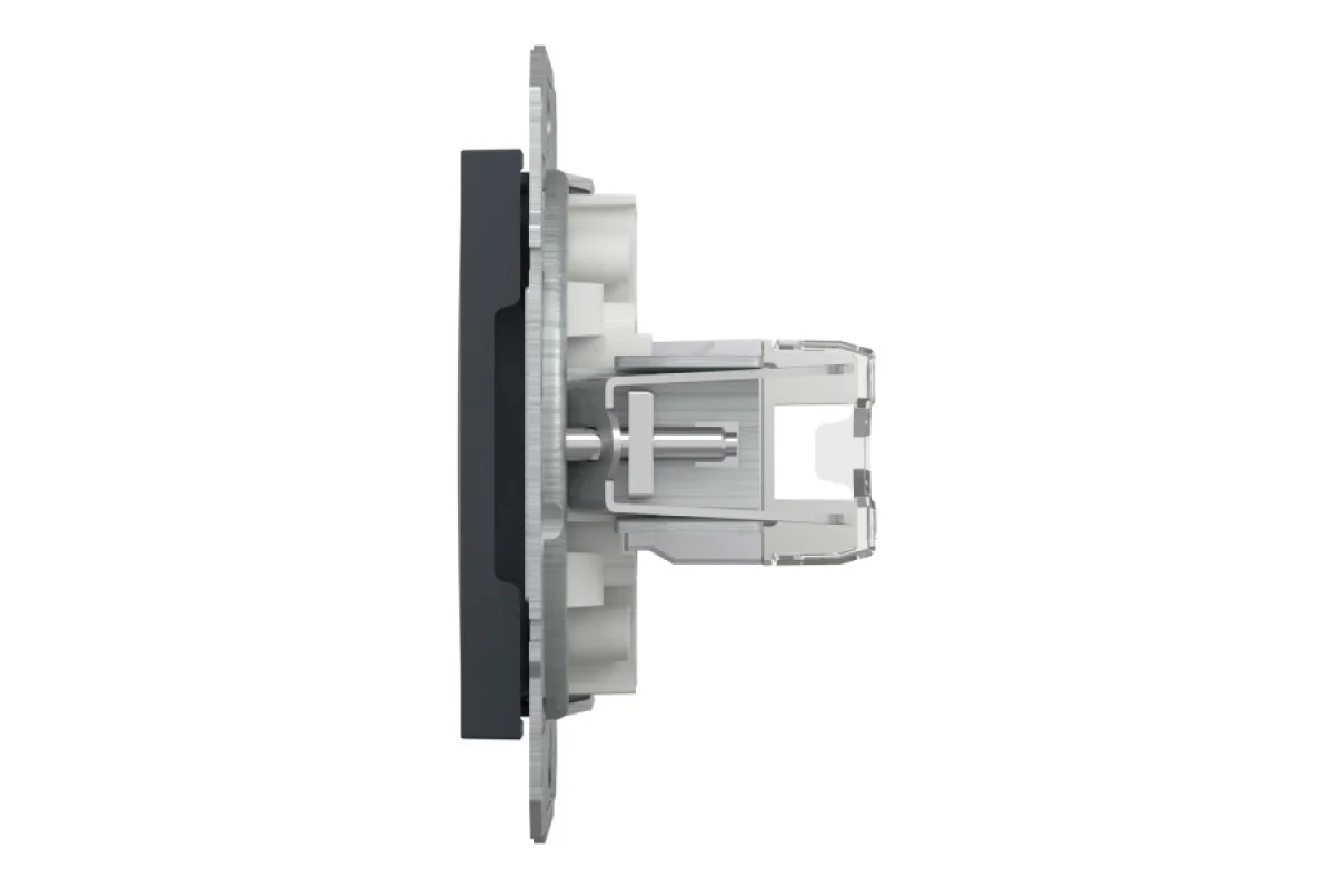 Розетка комп'ютерна RJ45 UTP категорія 5Е Asfora Антрацит (EPH4300171)