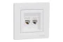 Комп'ютерна Розетка RJ45 UTP категорія 5Е подвійна Біла Asfora (EPH4400121)