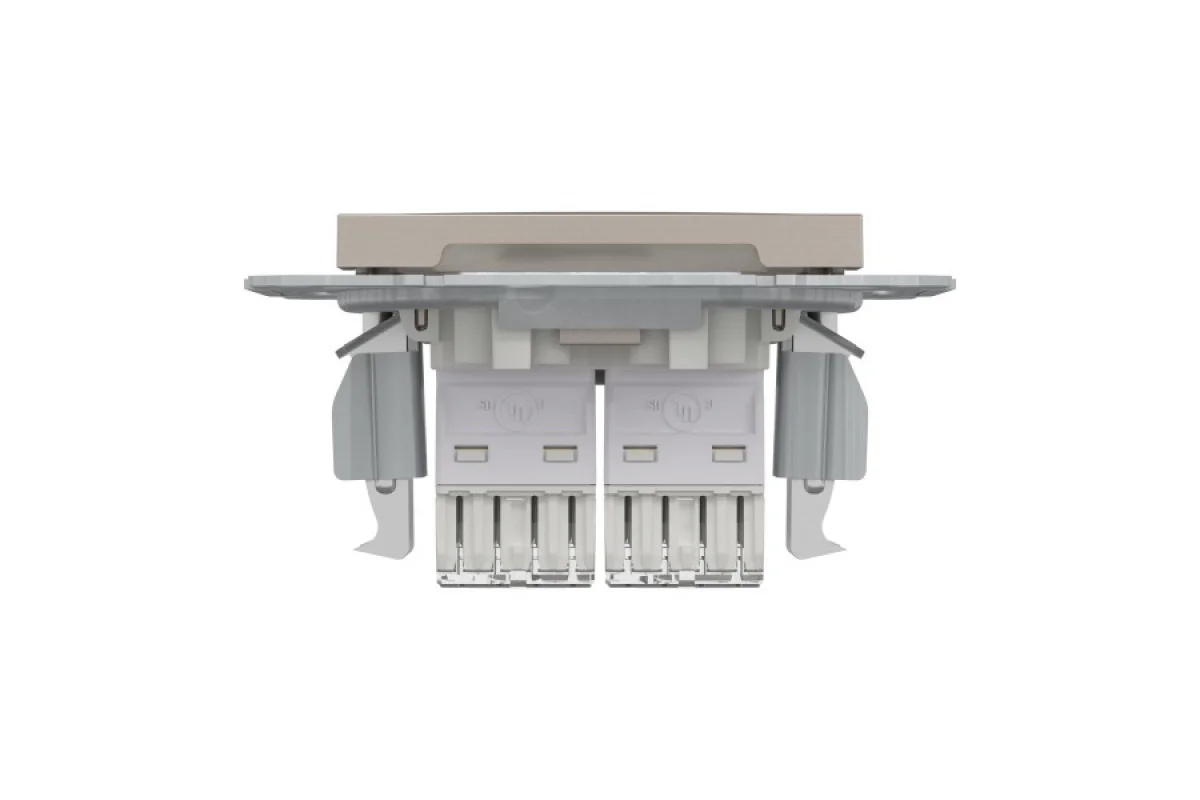 Розетка комп'ютерна RJ45 UTP категорія 5Е подвійна Asfora Бронза (EPH4400169)