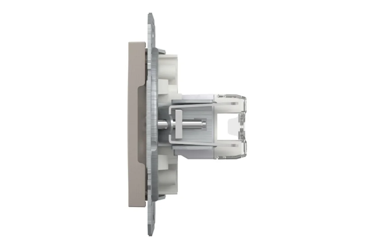 Розетка комп'ютерна RJ45 UTP категорія 5Е подвійна Asfora Бронза (EPH4400169)