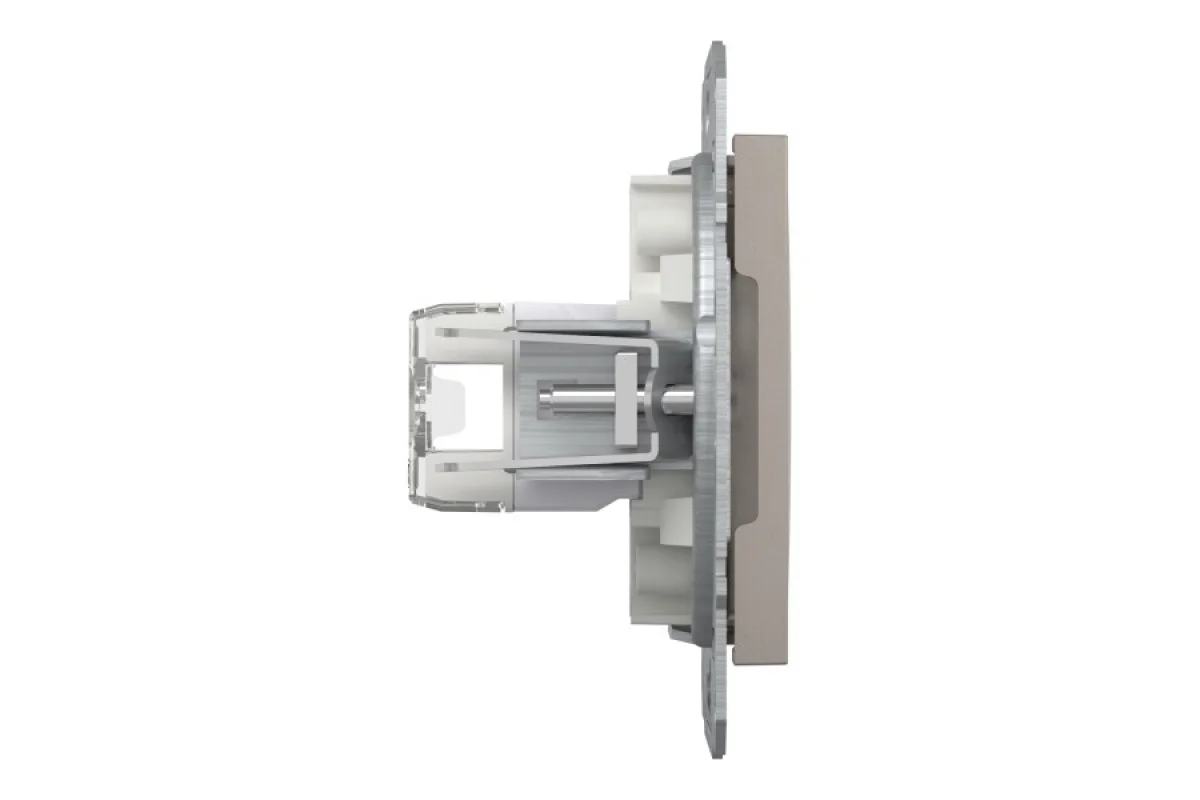 Розетка комп'ютерна RJ45 UTP категорія 5Е подвійна Asfora Бронза (EPH4400169)