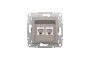 Розетка комп'ютерна RJ45 UTP категорія 5Е подвійна Asfora Бронза (EPH4400169)