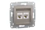 Розетка комп'ютерна RJ45 UTP категорія 5Е подвійна Asfora Бронза (EPH4400169)