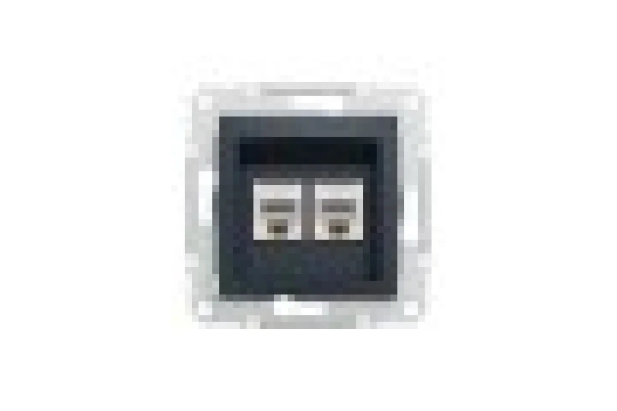 Розетка компьютерная RJ45 UTP категория 5Е двойная Asfora Антрацит (EPH4400171)